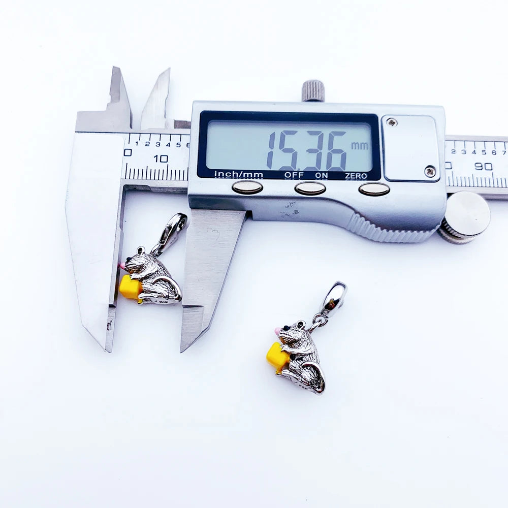 Maus- und Käse-Charms-Anhänger, passend für Europa-Armbänder, europäischer Stil, 925er Sterlingsilber, süßer Modeschmuck, Club für Damen und Herren
