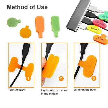 8–24 farbige Kabeletiketten, Kabelbinder, wiederverwendbar, mit beschreibbarem Etikett, Kabeletiketten, Kabel- und Kabeletiketten, einfache Identifizierung