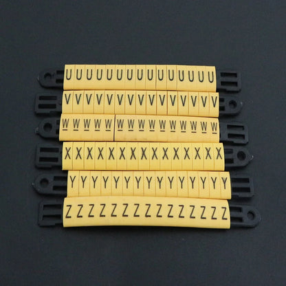 330-teiliges Routenmarker-Set in Schwarz auf Gelb, K-Typ-Kabelmarkierungsetiketten, Kabelnummernmarkierungen für Kabel bis A bis Z, Nummern 0 bis 9