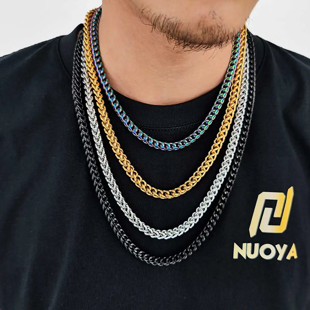 Hip Hop Schmuck pvd plattiert Herren 6mm Edelstahl Franco Seil Kette Halskette 16-26 "für Männer Frauen Geschenk