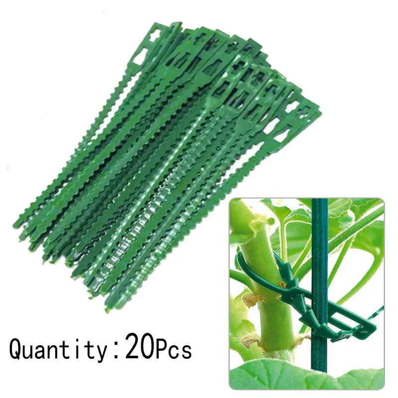 13–34 cm verstellbare Kunststoff-Pflanzenkabelbinder, wiederverwendbare Kabelbinder für Garten, Baumklettern, Unterstützung für Pflanzenreben, Tomaten, Stiele, Clip