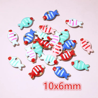 20 Stück Ozean Meeres tiere Krabben Seestern Riff Fisch Klavier Emaille Anhänger Charm Edelstahl DIY Schmuck Making Zubehör
