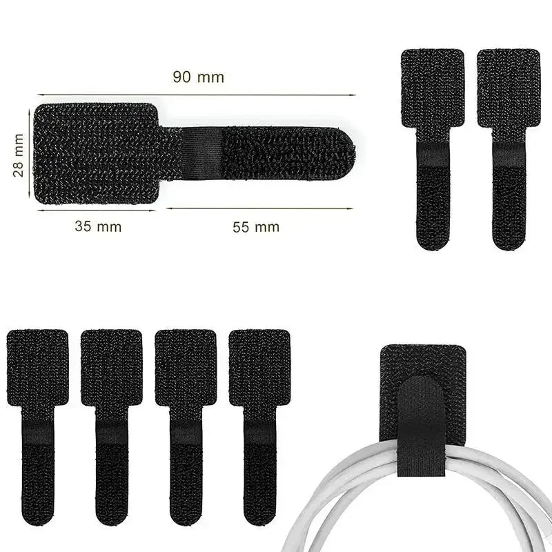Kabelbinder, Befestigungsdraht, wiederverwendbarer Kabel-Organizer, Kabel-Seil-Halter, selbstklebend, verstellbarer Kabel-Organizer, Gurt, Schreibtisch-Management