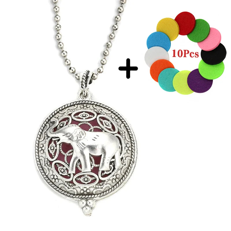 Beliebte Design Mode Aromatherapie Halskette Lotus Parfüm Medaillon Schmuck Ätherisches Öl Diffusor Anhänger Unisex Für Dropshipping