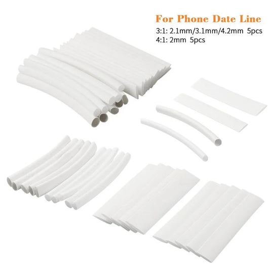 20pcs Wärme Schrumpfen Rohr Hülse Weiß 3/4:1 Wrap Draht Für iPhone Für iPad Für Android Für Samsung Daten Linie Isolierung Sleeving