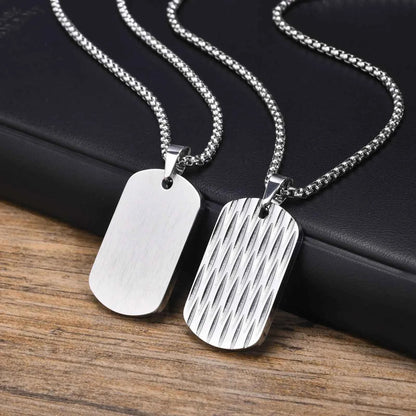Vnox Herren-Halskette mit Erkennungsmarken-Anhänger aus Edelstahl, geometrische Hundemarken-Halsketten, Geschenk für Ihn, Schmuck