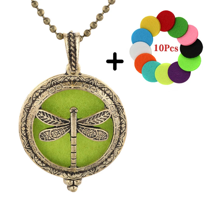 Beliebte Design Mode Aromatherapie Halskette Lotus Parfüm Medaillon Schmuck Ätherisches Öl Diffusor Anhänger Unisex Für Dropshipping