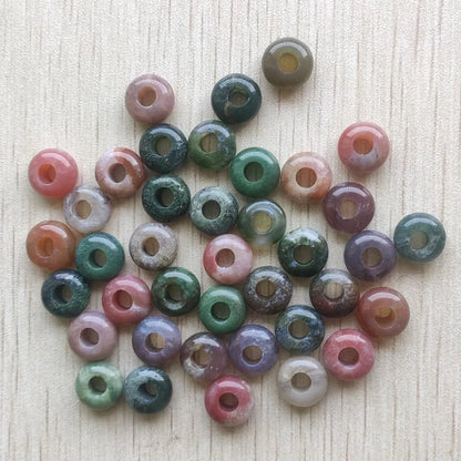 Mode gute Qualität Naturstein Mix runde Charms großes Loch Charms Perlen 10mm für Schmuckherstellung 50 Stück Großhandel kostenloser Versand
