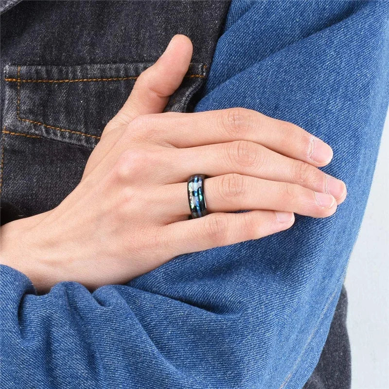 Mode Wikinger Baum des Lebens Edelstahl Abalone Muschel ringe für Männer Odin Norse Wikinger Runen ringe Retro Amulett Schmuck Geschenk