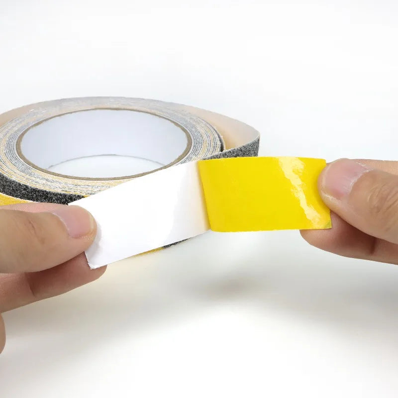 1 Rolle 5 m Anti-Rutsch-Klebeband, Breite 2,5/5,0/10 cm, Anti-Rutsch-Klebeband für Treppen und Stufen, starkes Bodenschleifband, Warnband für Gefahren, Sicherheitsband