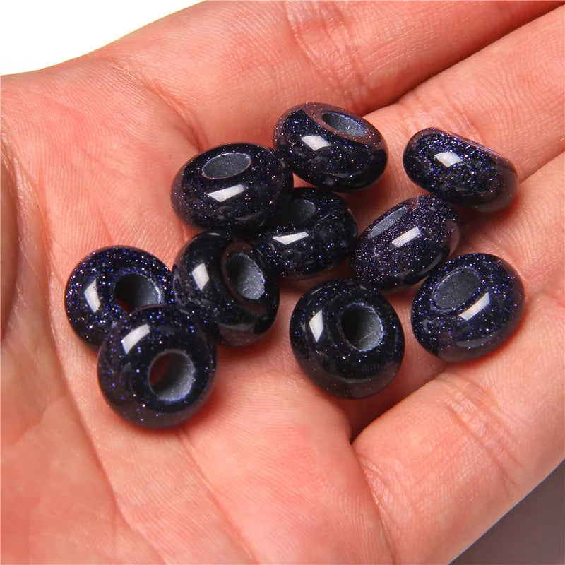 Natürliche Stein Große Loch Perle Anhänger Abacus Form Schmuck Zubehör Natürliche Quarz Jade Opal Charme Für Die Herstellung DIY Ohrring