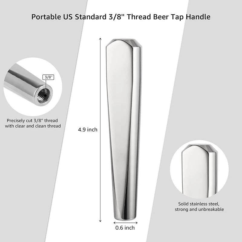 Große Bier Tap Griff, 304 Edelstahl Kegerator Tap Griffe Verwenden für Bier Turm, bier vom fass Fass Wasserhahn Griff Bar Zubehör