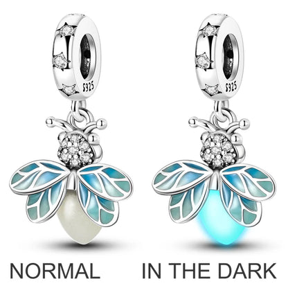 Original 925 Sterling Silber Goldene Haustiere Charms Perle Bunte Zirkonium Klee Engel Herz Baumeln Fit Armband DIY Schmuck Geschenk