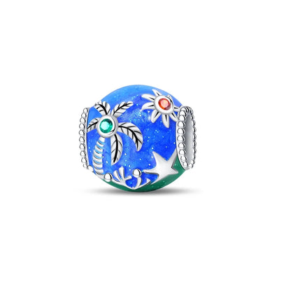 Blue Series Charm-Anhänger aus 925er-Sterlingsilber, Dackel-Feder, Meer, Kokosnussbaum, Stern, Hexe, passend für DIY-Armbänder, Halsketten, Partygeschenke