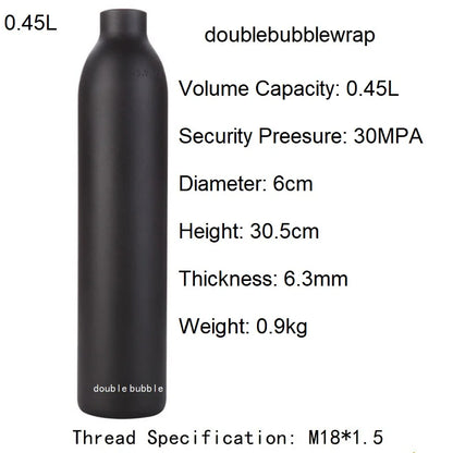 0,22 L-0,5 L Aluminium Flasche Tank 4500 PSI Tank Zylinder Tauchen Aquarium Pflanze CO2 Tank Tauch Sauerstoff Tank gewinde M18 * 1,5