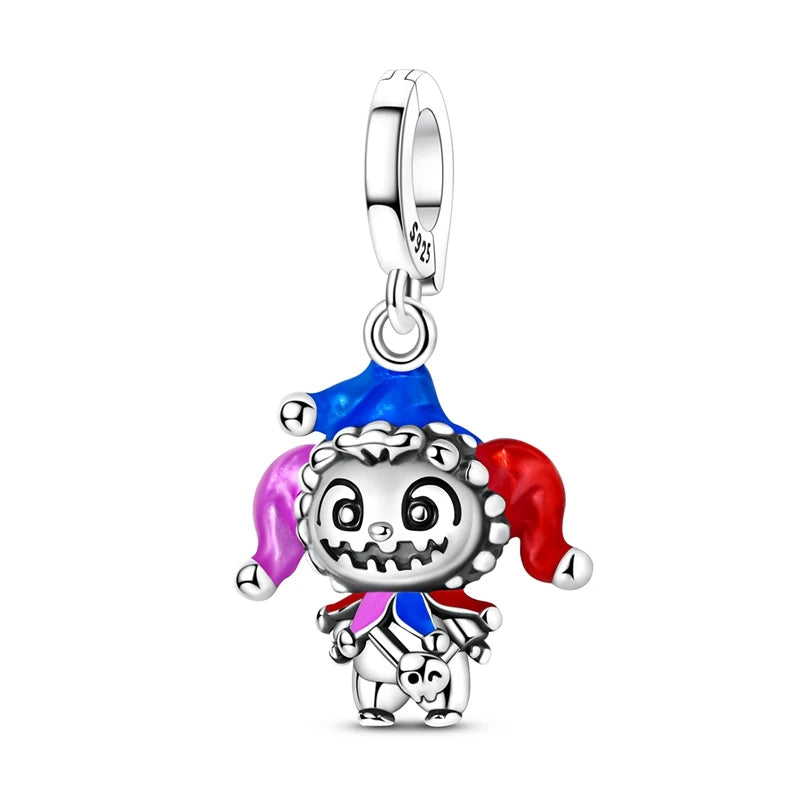 Vergnügungspark-Charm aus 925er-Sterlingsilber, Riesenrad, Achterbahn, Zirkus, Clown, Karussell, passend für DIY-Armbänder, Halsketten, Souvenir