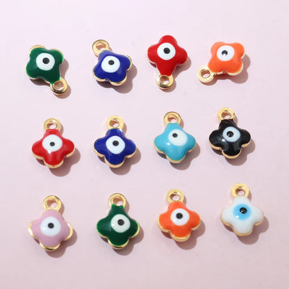 20 Stück 9x7mm Emaille Böse Augen Blumen Anhänger Anhänger kleine Edelstahl DIY Schmuck Herstellung Zubehör Ergebnisse
