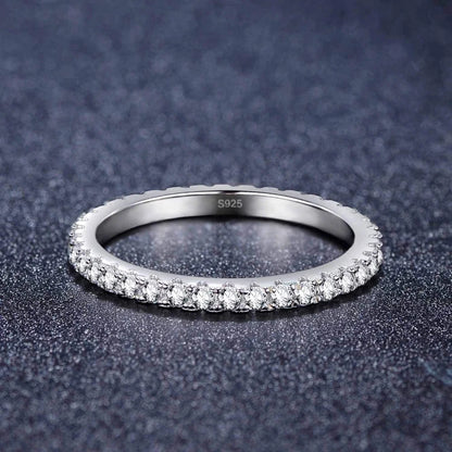 Trumium 2 mm echtes S925-Sterlingsilber, Ehering, Zirkonia, volle Ewigkeit, stapelbar, Verlobungsringe für Frauen und Mädchen, Geschenke