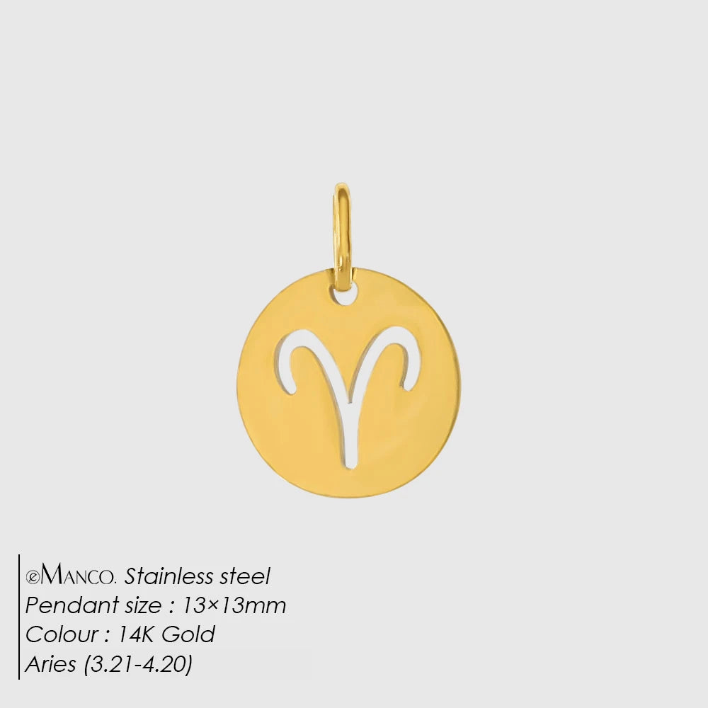 eManco Edelstahl-Skelett mit 12 Sternzeichen, Charm, DIY, Damenmode, Halskette, Schmuck, Zubehör, Herstellung, 48 Stunden Versand