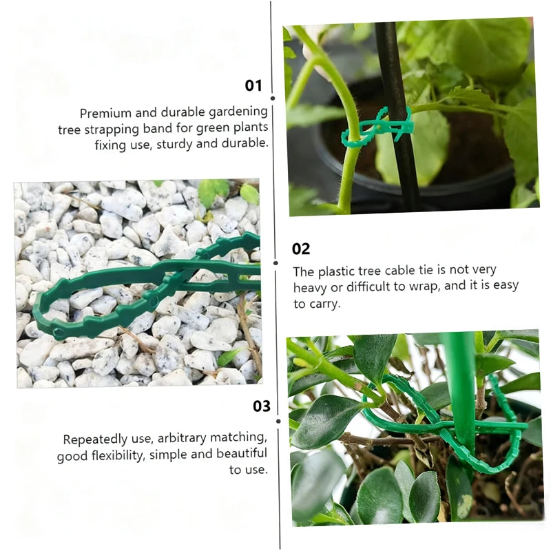 10–300 Stück verstellbare Kunststoff-Pflanzenkabelbinder, wiederverwendbar, selbstsichernde Kabelbinder, Gartenpflanzenreben, unterstützt Kabelbinder, Verschluss, 13–34 cm
