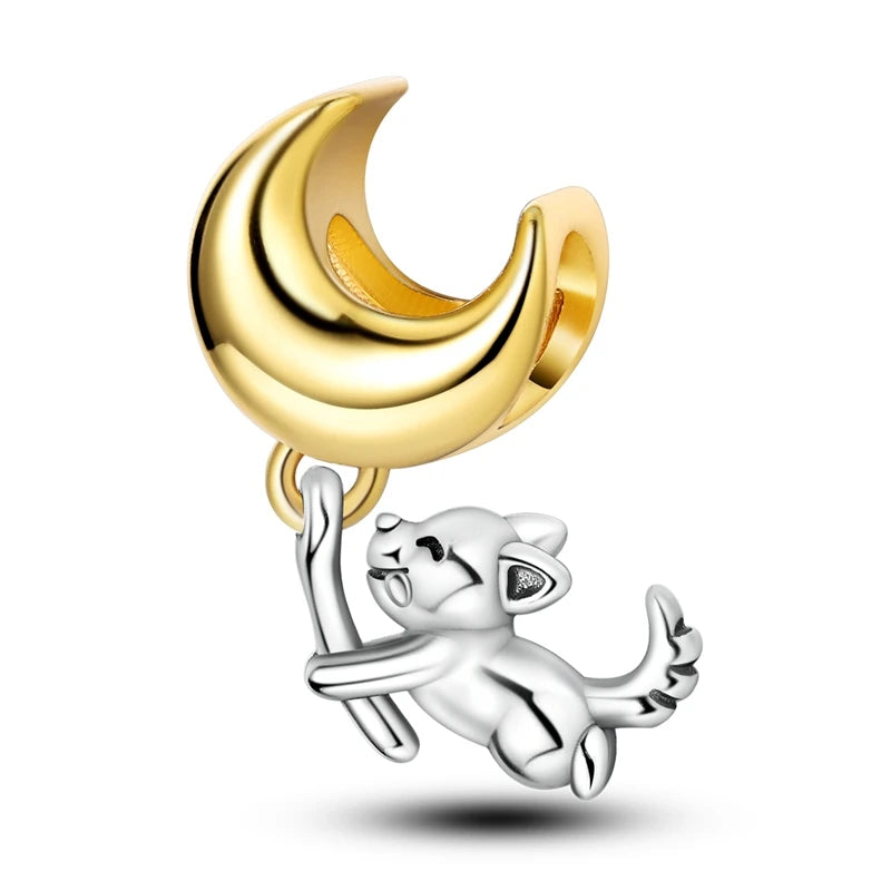 Charms-Perlen aus 925er-Sterlingsilber, Golden Retriever PuppyThe Whale, kann geöffnet und geschlossene Perlen, passend für DIY-Armbänder, edler Schmuck