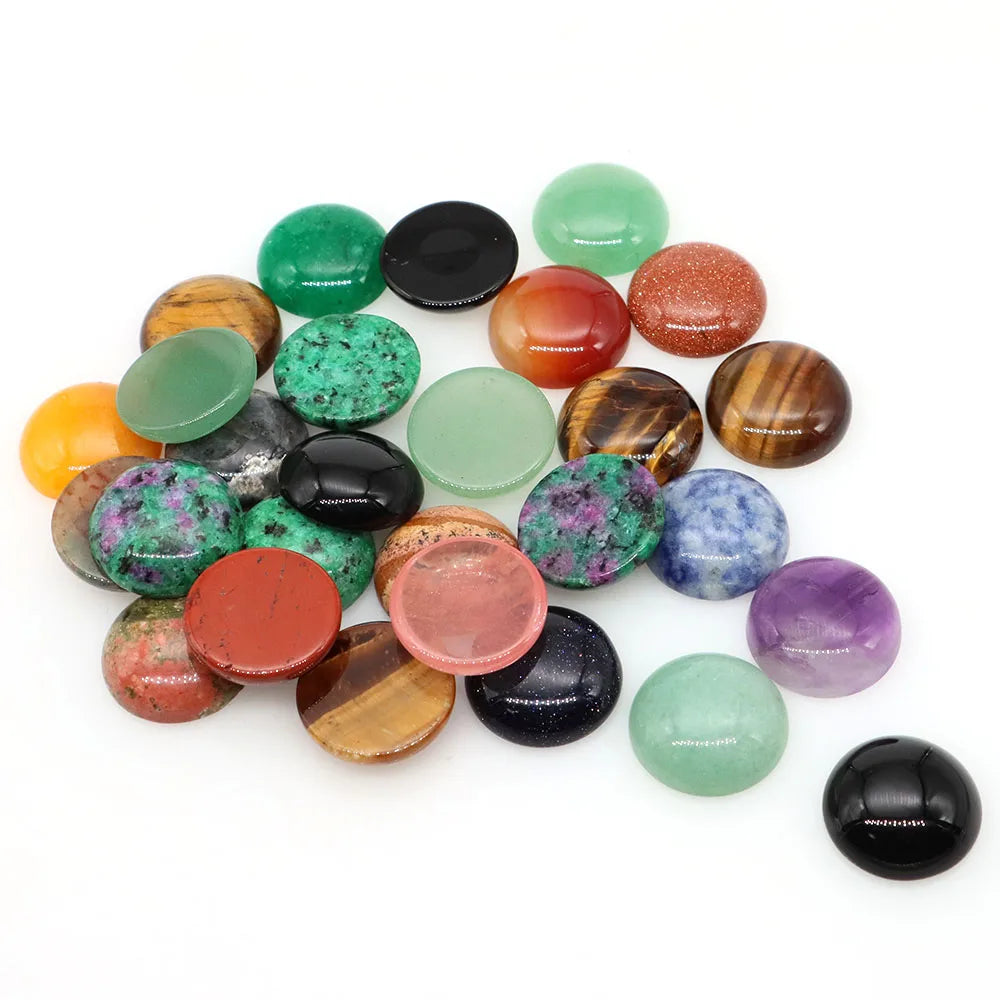 5 teile/los Natürliche Stein Cabochon Spacer 6 8 10 12 14 16 18 20 25mm Runde Cabochons Cameo für DIY Schmuck Zubehör