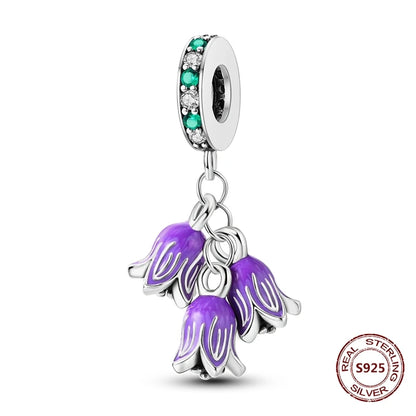 Gelber Sonnenblumen-Charm aus 925er Silber, Original-Zirkon, Kolibri, Einhorn-Charms, passend für Armbänder, DIY-Schmuck für Frauen, Hochzeitsgeschenk