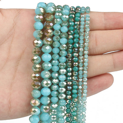 3/4/6/8mm Facettierte Jade Weiße Kristall Glas Perlen Vergoldet Flache Runde Lose Perlen für Schmuck Machen Diy Armband Ohrring