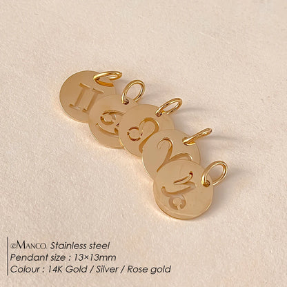 eManco Edelstahl-Skelett mit 12 Sternzeichen, Charm, DIY, Damenmode, Halskette, Schmuck, Zubehör, Herstellung, 48 Stunden Versand