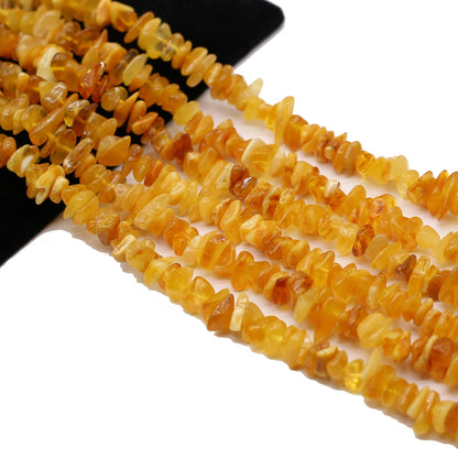 38 cm Natürliche Bernstein Stein Perlen Unregelmäßige Freeform Chip Gelb Kies Perlen Für Schmuck Machen DIY Halskette Armband 10x6mm