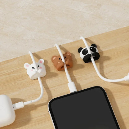 Nette Cartoon Tiere Kabel Clip Wickler Organizer Runde Ladegerät Kabel Clips Schreibtisch Ordentlich Management Draht Kleber Halter Klemme Büro
