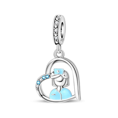 Charakter-Serie, 925er-Sterlingsilber, modisches Mädchen-Paar, Hochzeits-Charms, passend für DIY-Armbänder, Halsketten, exquisite Geschenk-Paarung