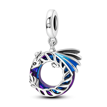 Blue Series Charm-Anhänger aus 925er-Sterlingsilber, Saphir, Baum des Lebens, Flasche, Elefant, Planet, Ozean, Herz, passend für DIY-Armbänder, Halsketten, Geschenke