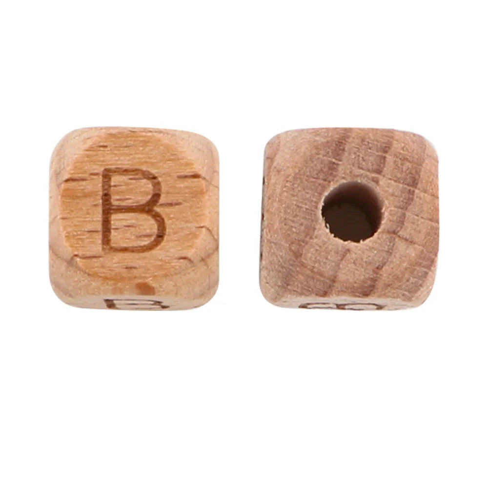 10/20/30/50 Stück Buchenholz-Buchstabenperlen 10mm 12mm Umweltfreundliche Naturholz-Alphabetperlen für Armband- und Halskettenherstellung