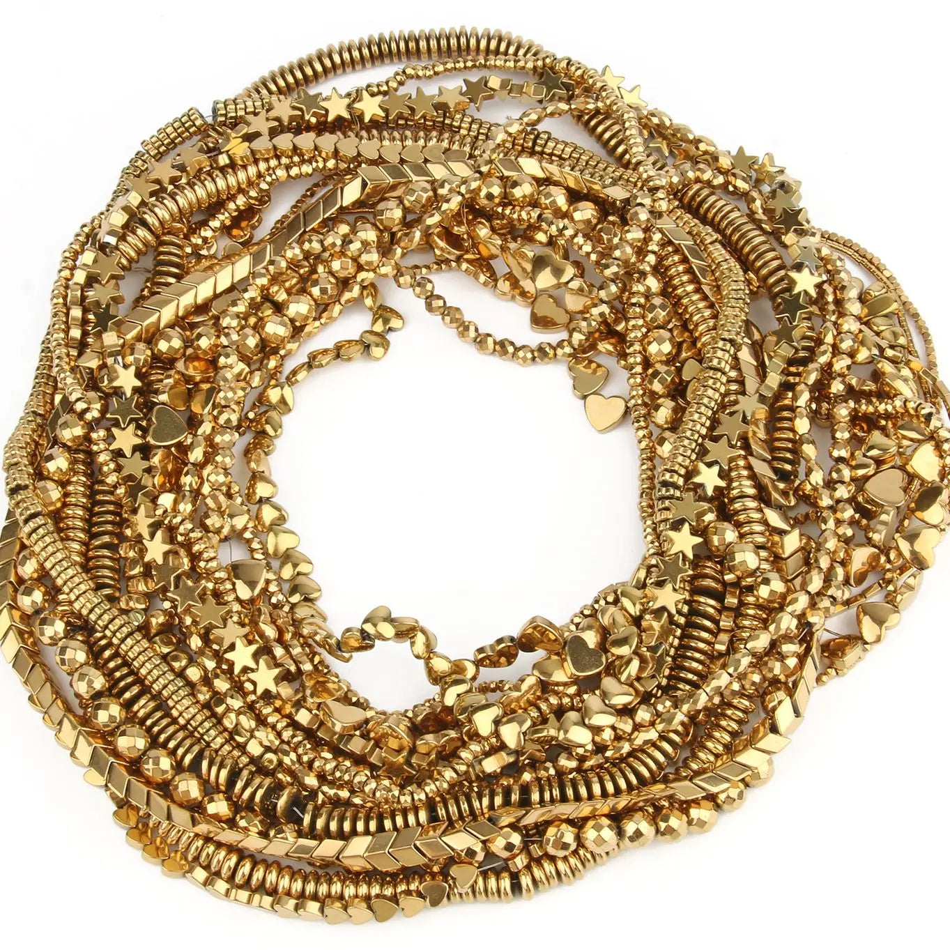 AAA+ Retention Farbe Natürliche vergoldete Hämatit Perle Herz Runde Stern Spacer Lose Perlen für Schmuck Machen DIY Charm Armband