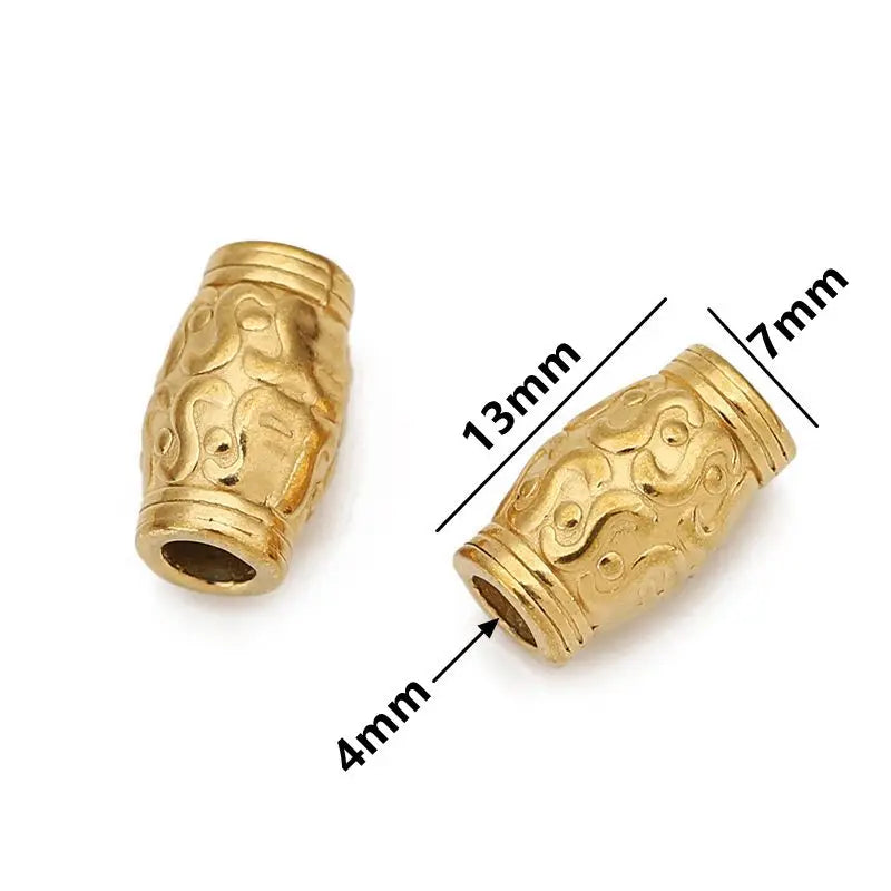 5 teile/los Edelstahl Gold Farbe Lose Rohr Große Loch Spacer Perlen für DIY Armbänder Halskette Schmuck Machen Liefert Finden
