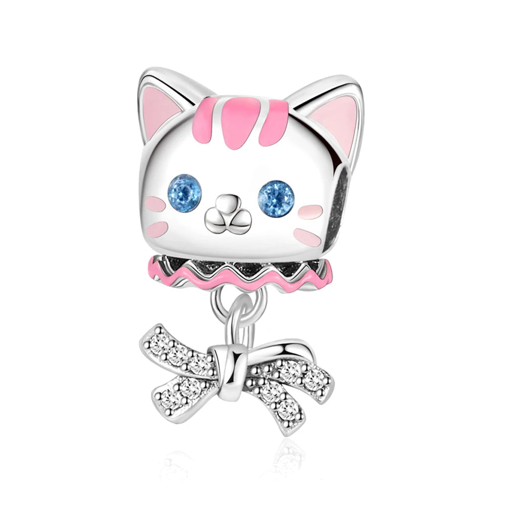 Charm-Anhänger aus 925er-Sterlingsilber mit Oktopusperlen und Stammbaum und Herz, passend für Schlangenarmband, Boutique-Halskette, rosa Anhänger, Geschenk