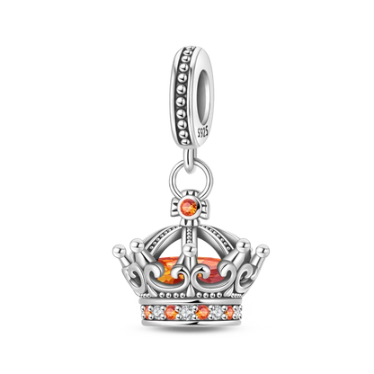 Klassische „King Of The Forest“-Perlen aus 925er-Sterlingsilber und glänzender roségoldener Kronen-Anhänger, passend für Armbänder, wunderschöne Schmuckgeschenke