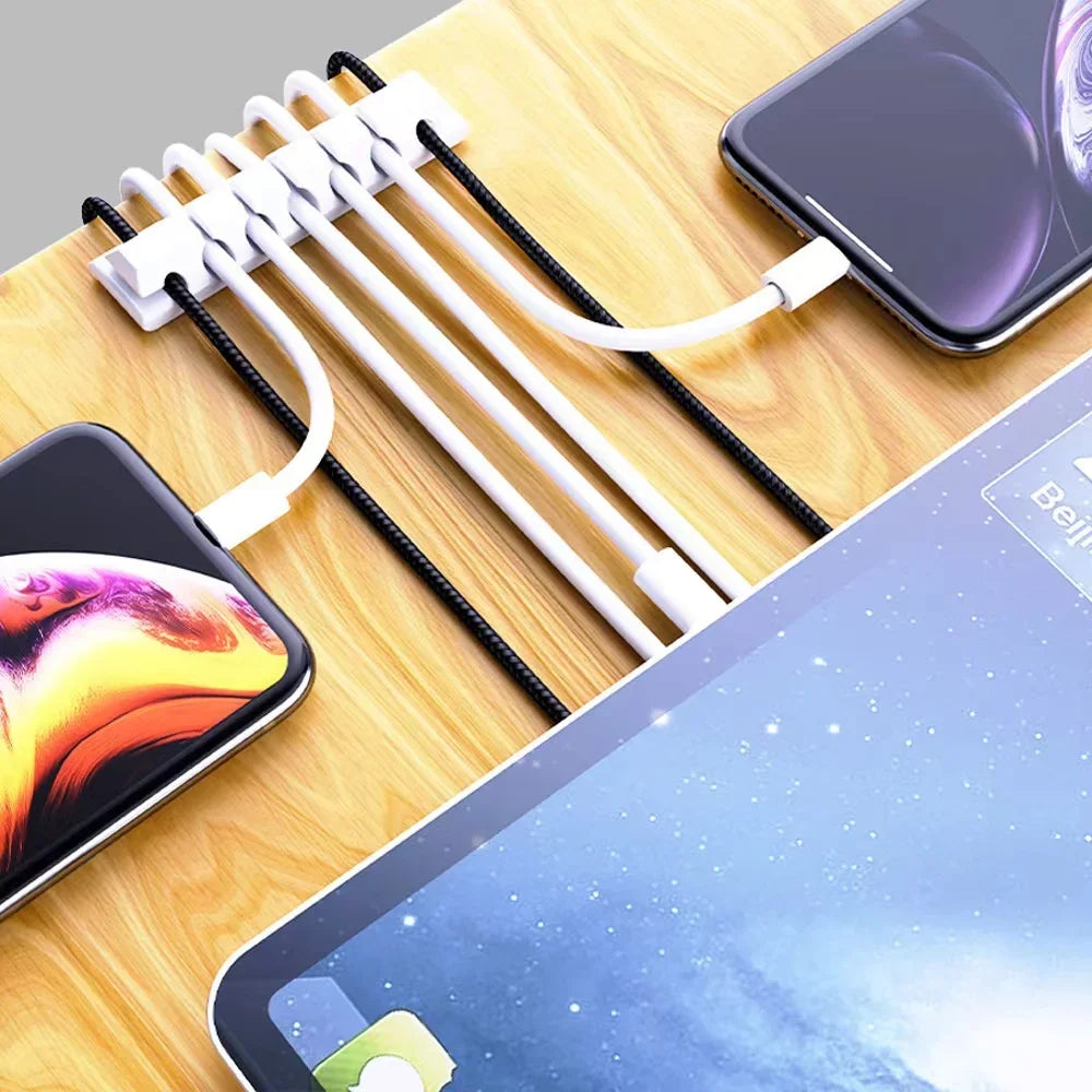 Silikon-Kabelorganisator, USB-Datenkabel-Aufwickler, flexibles Kabelmanagement, Kabelclips für Maus, Kopfhörer, Ohrhörer, Auto-Kabelhalter