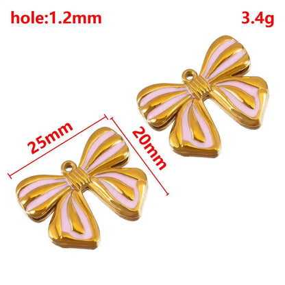 2 Stück 5 Stück Edelstahl Blume Schmetterling Liebe Herz Schleife Anhänger für DIY Halskette Ohrring Geschenk Schmuckherstellung Zubehör