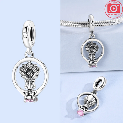 Sterling Silber 925, Fantasie, buntes Herz, Charm-Planeten-Anhänger, Perlen, passend für Original-Armband, Perle für Frauen, edler Schmuck, Geschenk