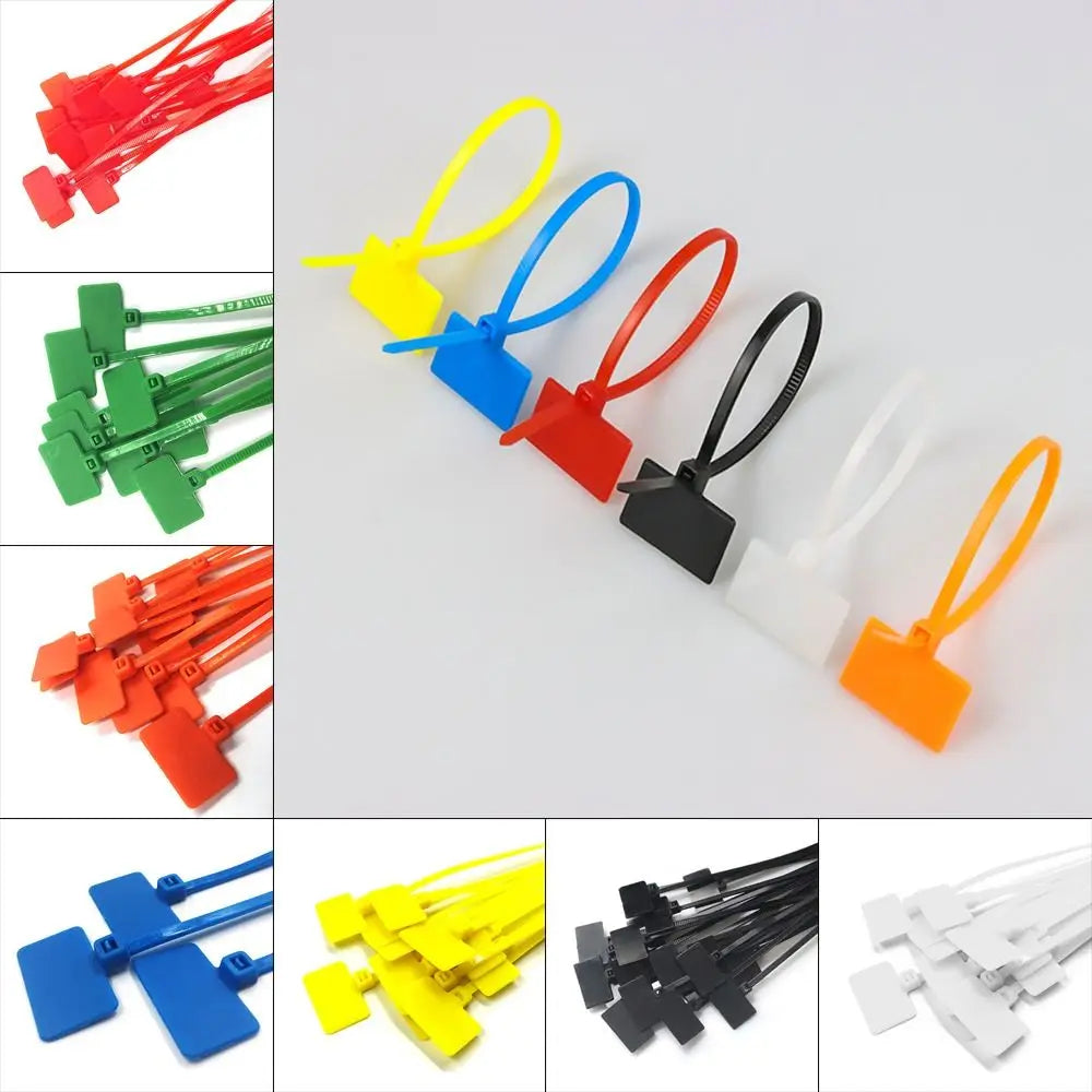100 stücke Kunststoffs ch laufen binder Markierungen Kabel einfach markieren Nylon Kabelbinder Tag Etiketten Tag selbstsicher nde Kabelbinder