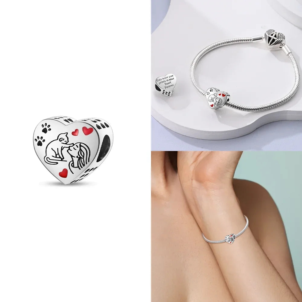 Neue Charms-Perle aus 925er-Sterlingsilber, rosa Schmetterling, leuchtende Glühwürmchen, baumelnd, passend für Armreifen, Halskette, DIY-Schmuck, Frauen-Geschenk