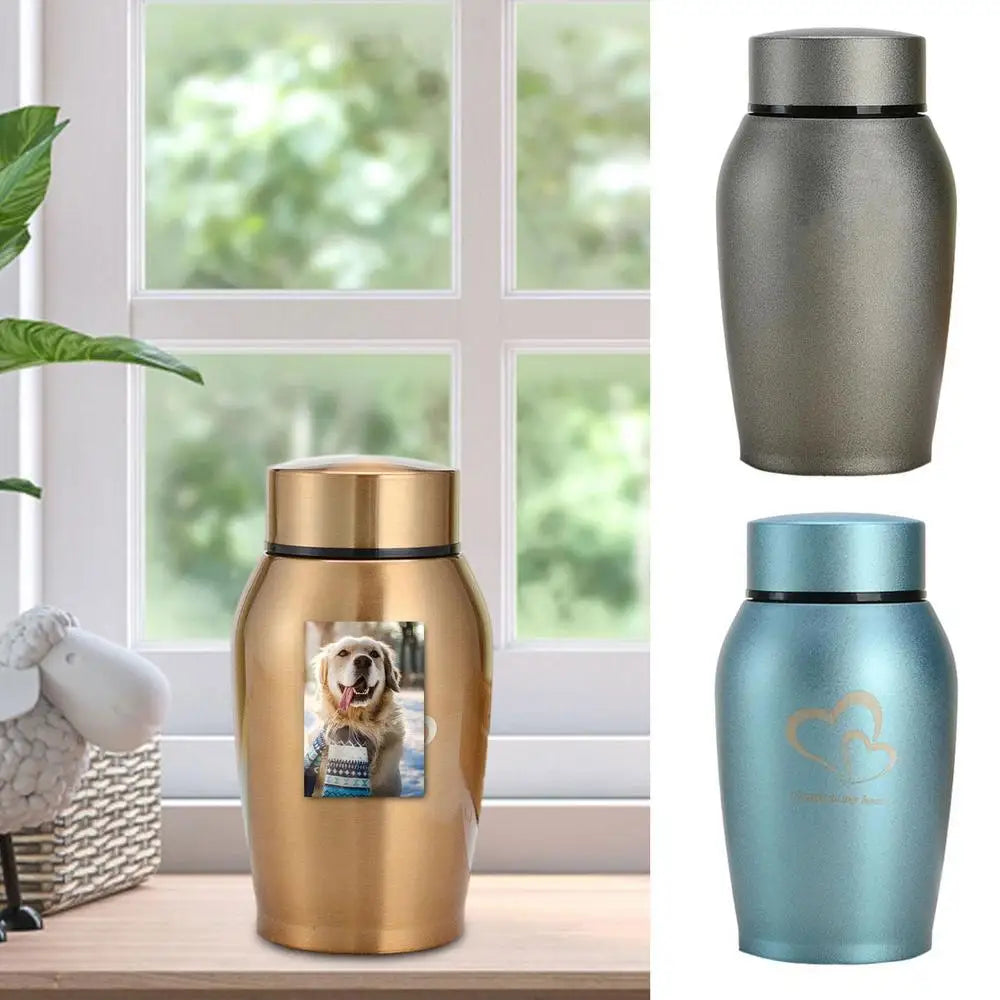 Multi-farbige Edelstahl Hund Urnen Hund Katze Vogel Maus Feuerbestattung Asche Urne Versiegelt Beerdigung Für Hunde Pet Souvenir jar 2023 Neue