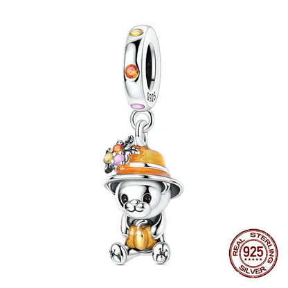 Herbst Neue 925 Sterling Silber Braun Maple Leaf Kürbis Biene Charms Bead Fit 3mm 925 Original Armbänder DIY schmuck Warmes Geschenk