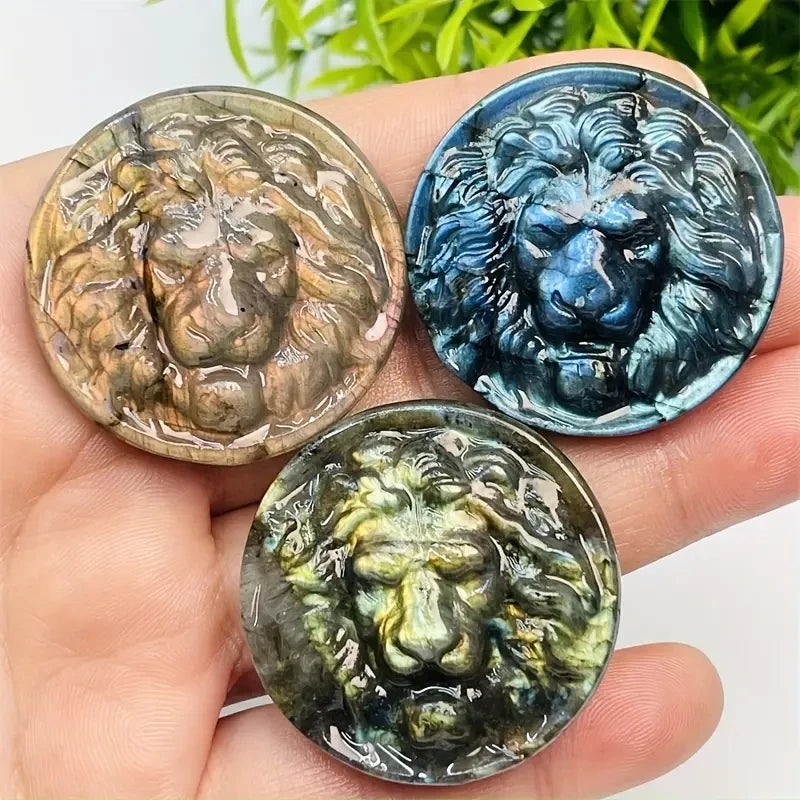 1pc Skulptur Dekoration natürliche Labradorit Löwen statue beseitigen negative Energie und Stress Stein Ornament für Eltern DIY