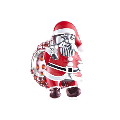 Frohe Weihnachten-Charm aus 925er-Sterlingsilber, Kiefernbaum, Weihnachtsmann, Schneehaus, passend für DIY-Armbänder, Halsketten, Urlaubs- und saisonale Geschenke