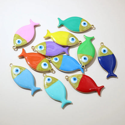 10 Stück 25x11mm Edelstahl Emaille Fisch Charms Anhänger niedlich DIY Schmuck Herstellung Zubehör für Halsketten Ohrringe Armbänder