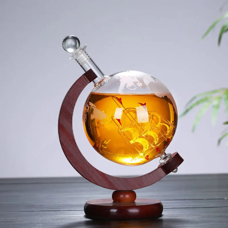 Dekanter in Glaskugelform, Whisky-Set, funkelnde Weinflasche aus Borosilikatglas, Cocktailspender