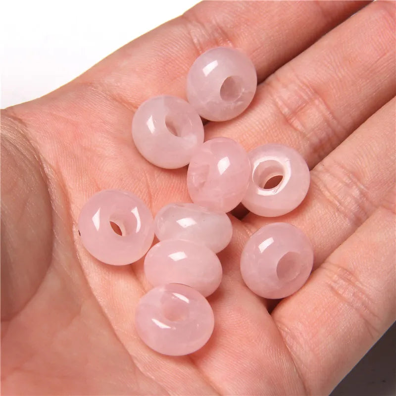 Natürliche Stein Große Loch Perle Anhänger Abacus Form Schmuck Zubehör Natürliche Quarz Jade Opal Charme Für Die Herstellung DIY Ohrring